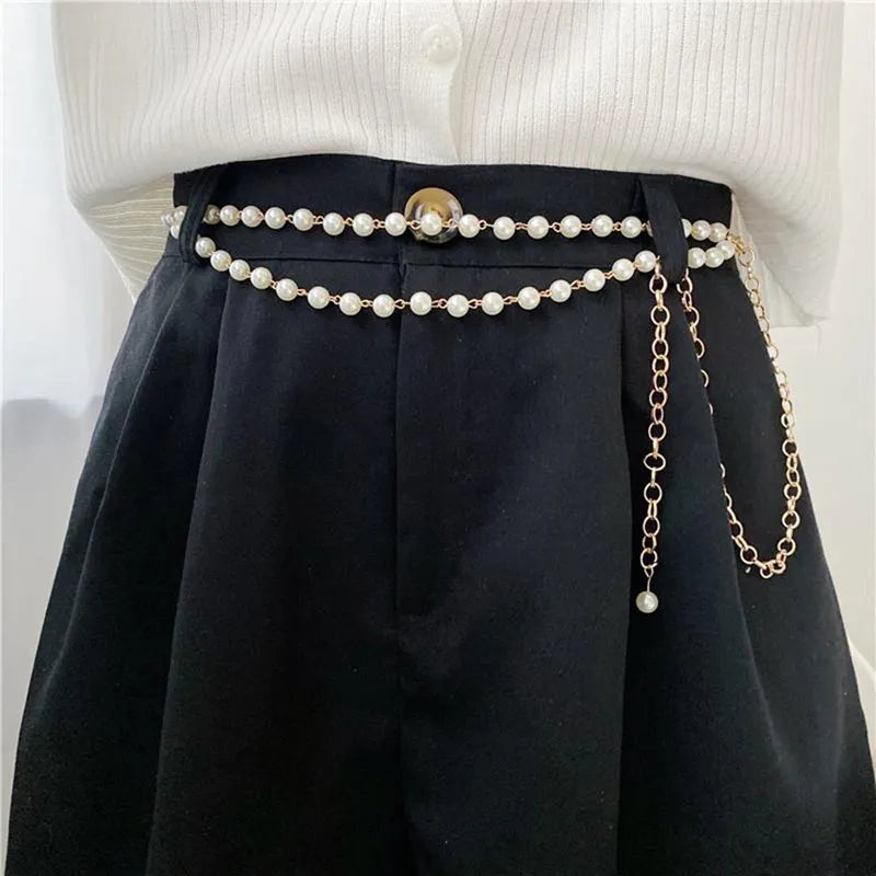 חגורת שרשרת מותן - פנינים